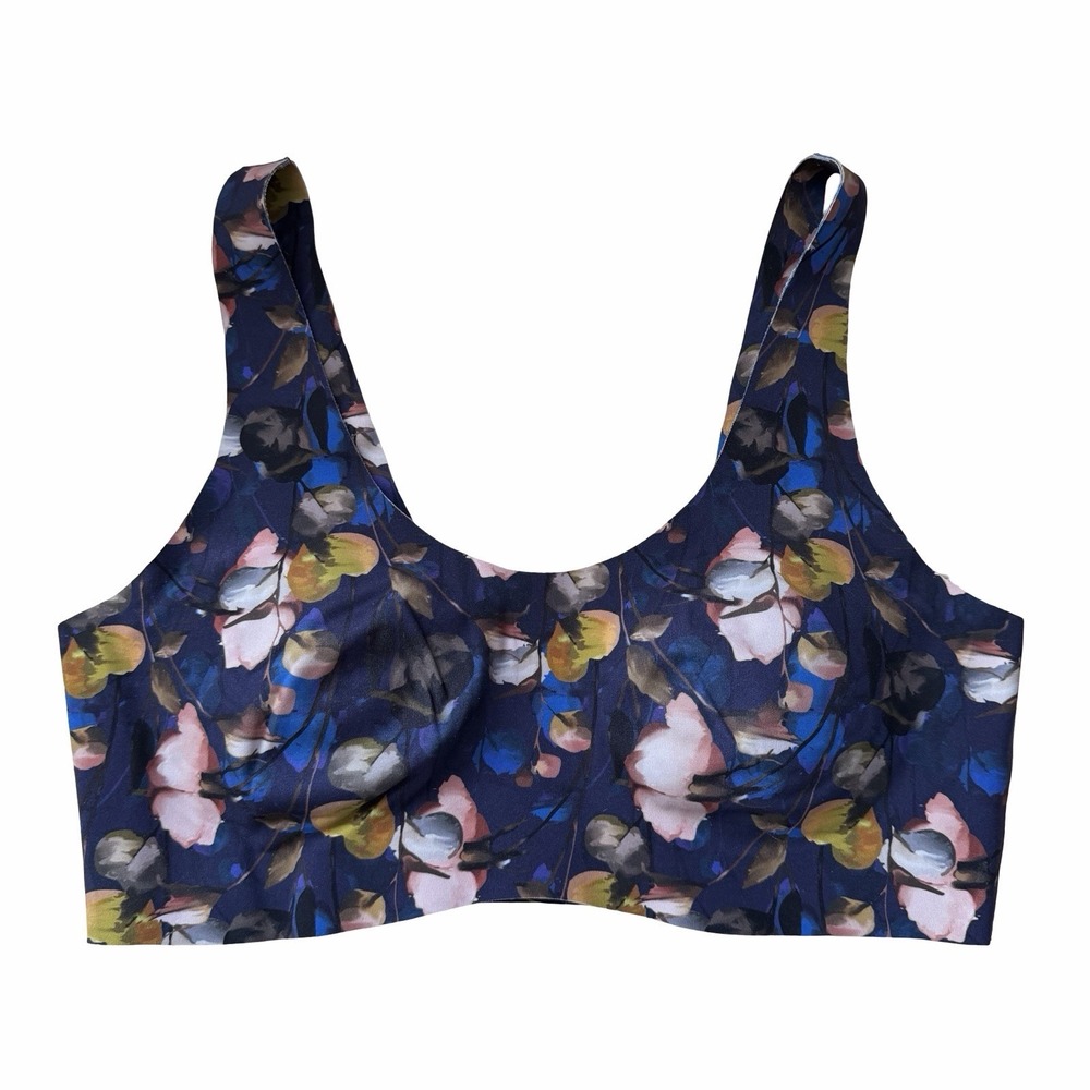 KNIX Floral Padded Wireless Bra Size M Navy Supportive Full Coverage T Shirt Bra